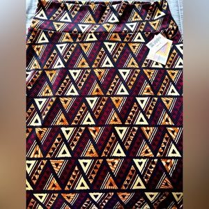 LuLaRoe Women’s Black/Orange Skirt XL